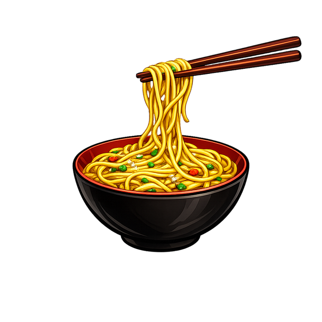Free noodles bowl chopsticks vector