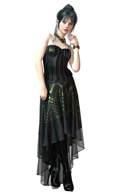 Frau, Kleid, Abendkleid, Schwarze Farbe
