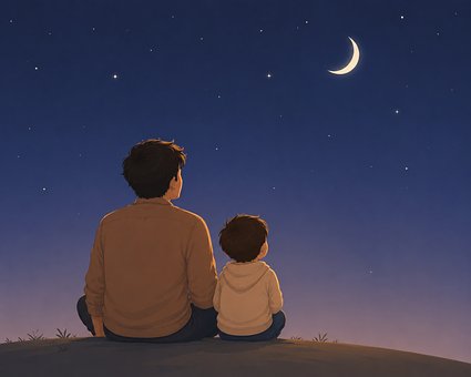 Vater, Sohn, Sterne Beobachten