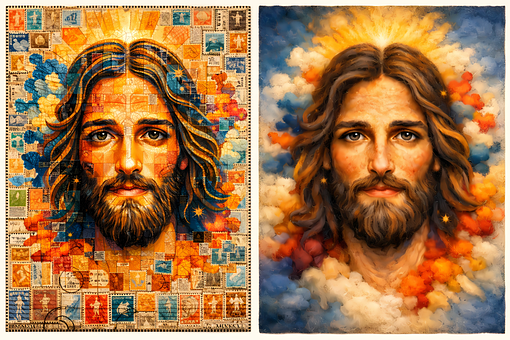 Free Jesus Mosaic illustration and picture