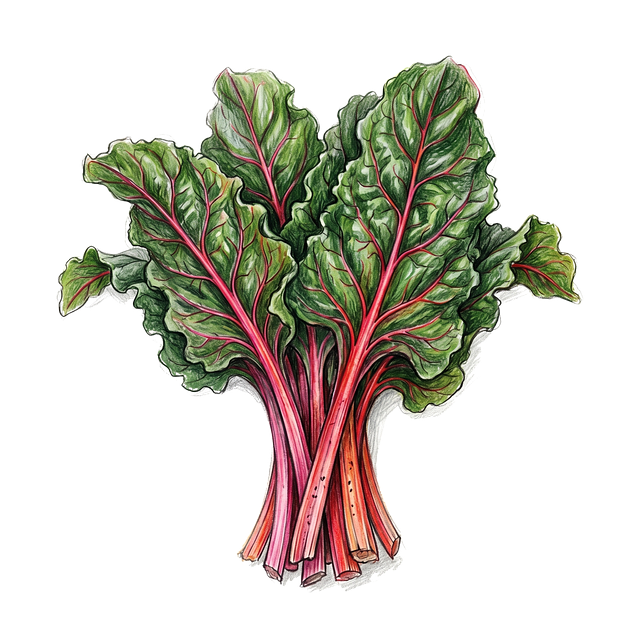 Free swiss chard bundle leaves illustration