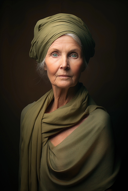 Free older woman elegant portrait graceful aging illustration