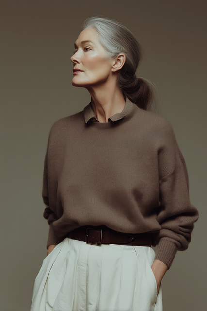 Free ai generated older woman natural elegance illustration