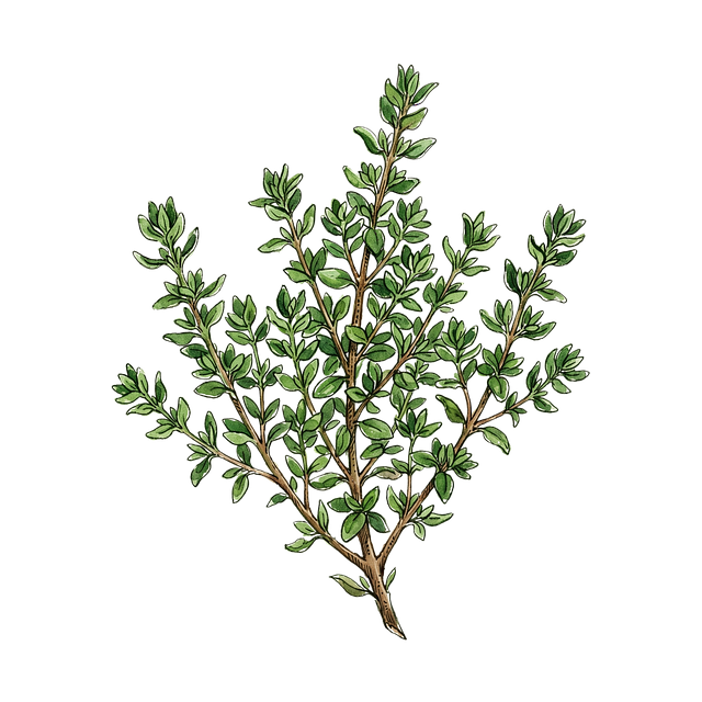 Free thyme sprig engraving illustration