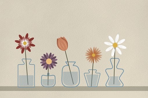 Blomster, Vase, Stilleben, Minimalisme