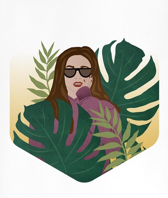 Kvinde, Briller, Monstera, Blade, Boho