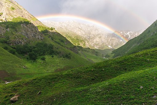 Tal, Regenbogen, Natur, Berge