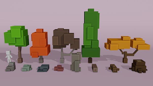 Lavpolygon, Træ, Skov, Blok, Sten