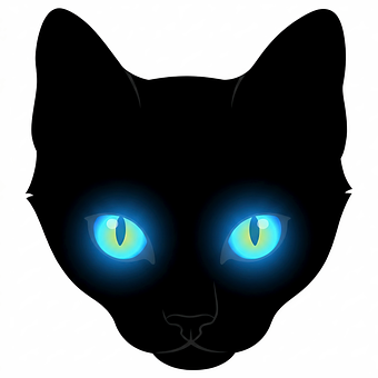 Free Black Cat Glowing Eyes illustration and picture