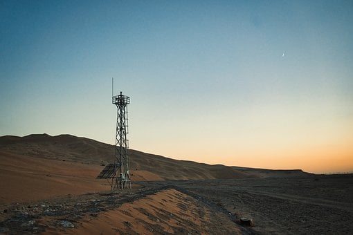 Woestijn, Zender, Landschap, Schemering