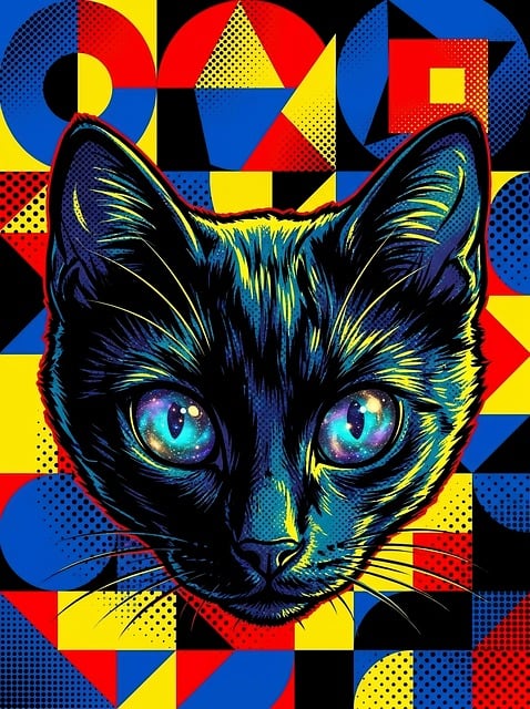 Free Cat Pop Art illustration and picture