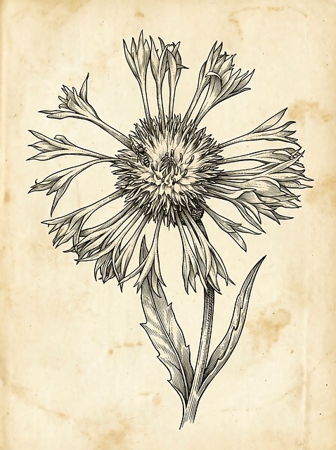 Free Cornflower Botanical illustration and picture