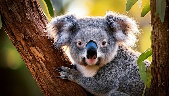 Koala, Baum, Blätter, Natur, Wild, Tier