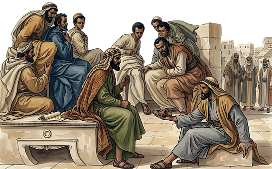 Free Biblical Scene Boaz And Elders illustration and picture