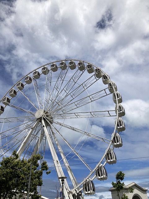 Riesenrad, Blauer Himmel, Wolken