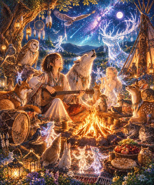 Free Fantasy Campfire illustration and picture