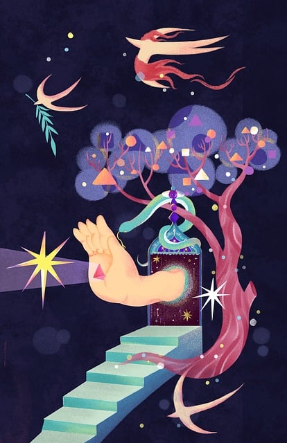 Free surrealism fantasy tree illustration