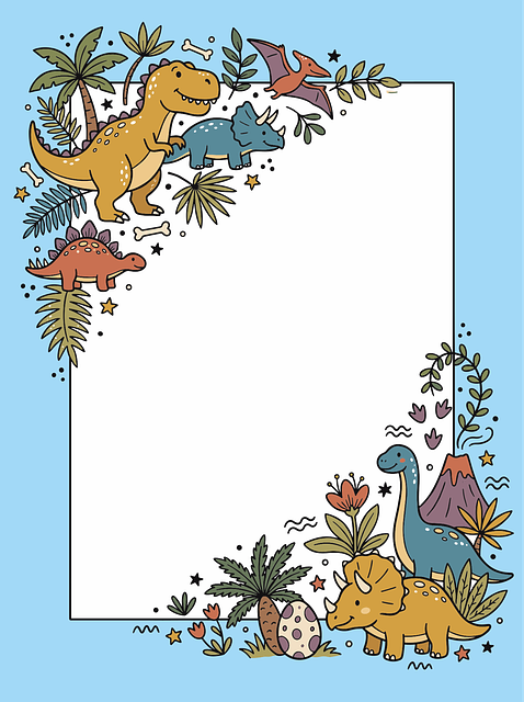 Free dinosaur birthday invitation cartoon vector