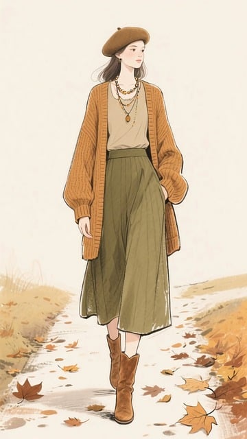 Herbstmode, Modeillustration