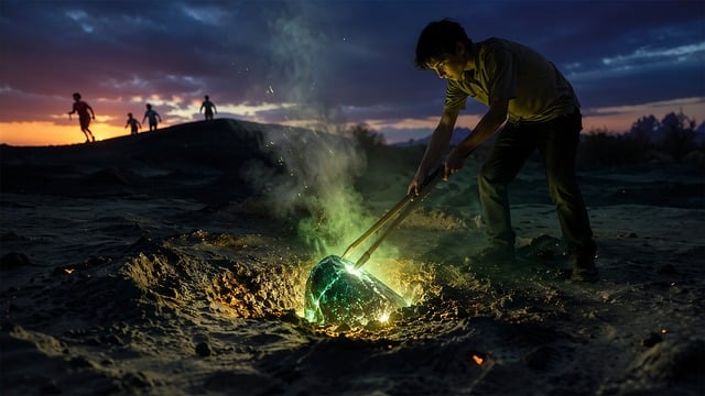 Free boy glowing nature illustration
