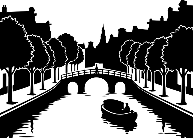 Free amsterdam canal bridge vector