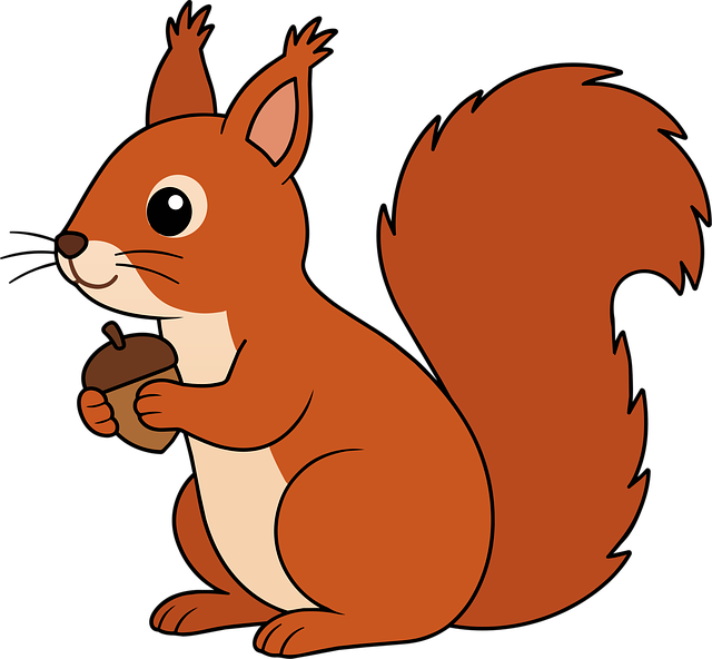 Free cartoon squirrel acorn hamster vector