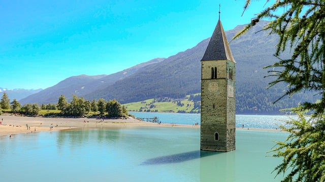 Natur, Italien, See, Kirche, Wasser