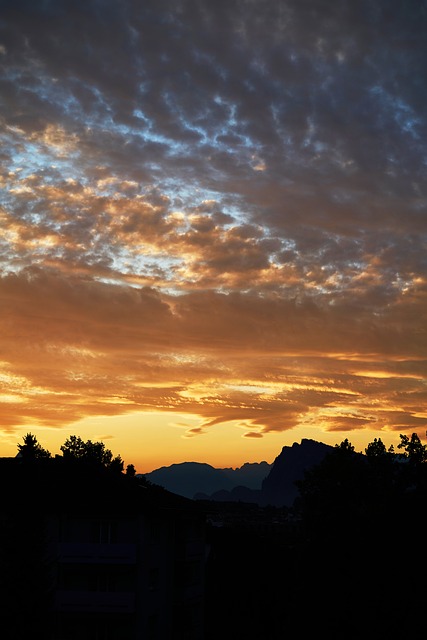 Pôr Do Sol, Nuvens, Silhueta, Montanhas