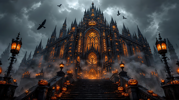 Gotisk Katedral, Halloween Dekorasjon
