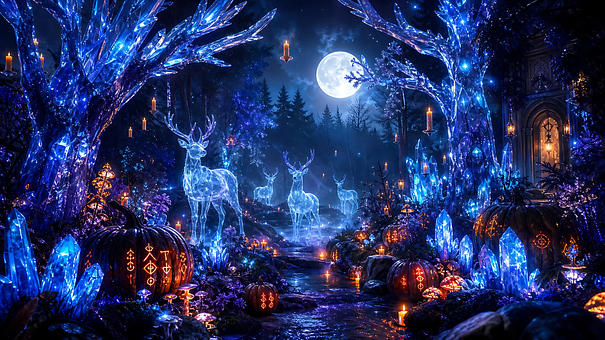 Halloween, Krystall, Spøkelse, Hjort