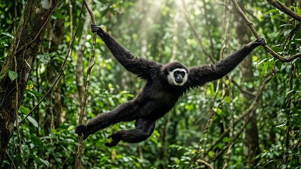 Free Gibbon White-Handed Gibbon illustration and picture