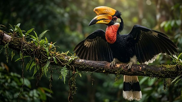 Free Rhinoceros Hornbill Rainforest illustration and picture