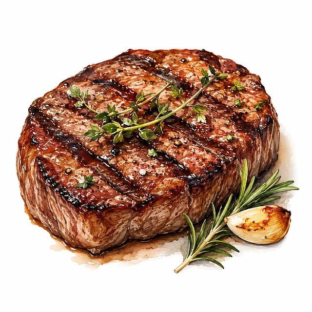 Free grilled steak herb garlic illustration