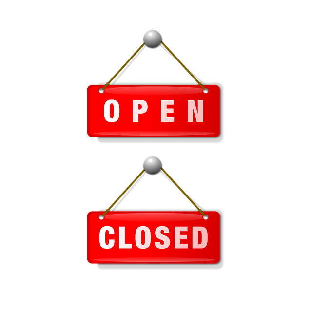Free open closed red sign hanging sign illustration