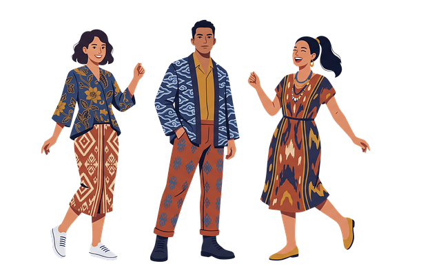 Free batik traditional clothing indonesia vector