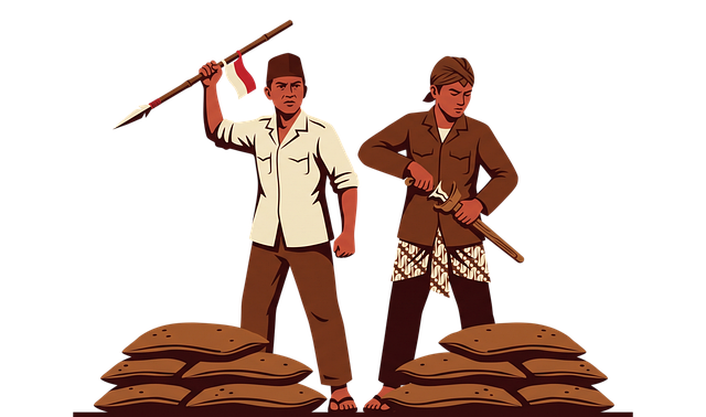 Free indonesian hero cartoon freedom fight vector
