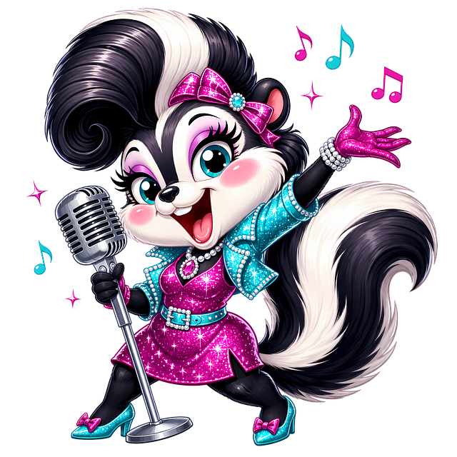 Free cute skunk singing animal cartoon skunk illustration