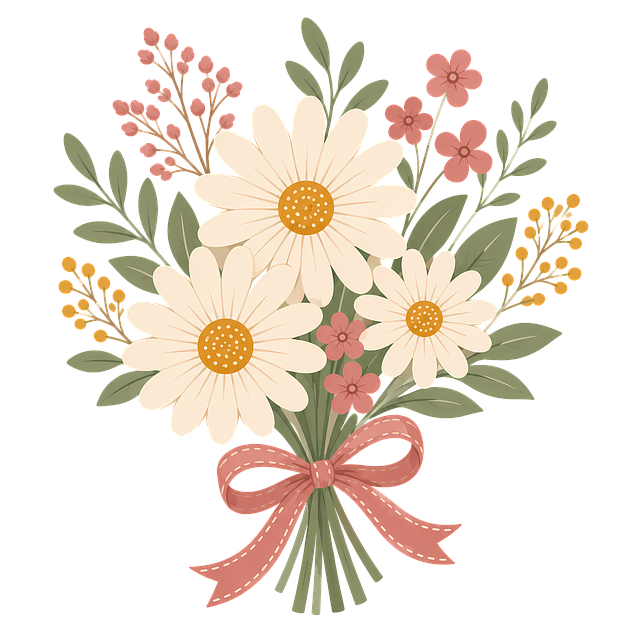 Free flower bouquet daisies floral illustration illustration