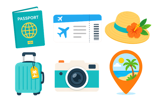 Free travel icons passport illustration boarding pass illustration