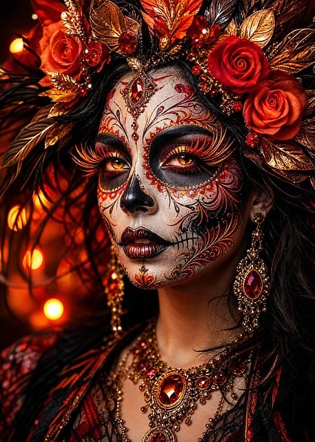 Free day of the dead catrina sugar skull illustration