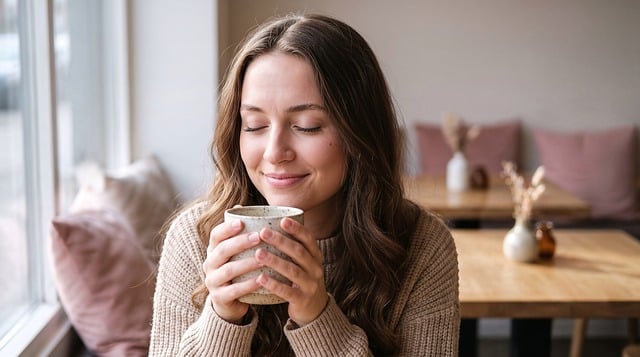 Free woman cafe tea illustration