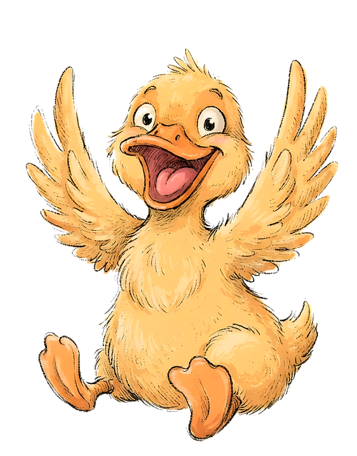 Free cute duckling cartoon duck happy expression illustration