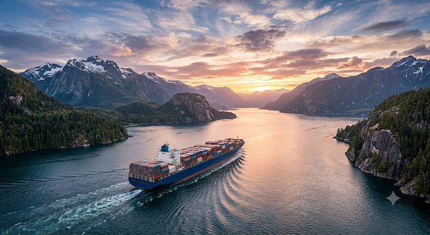 Free Sea Container Ship illustration and picture