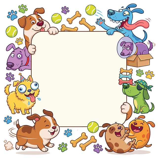 Free cartoon dogs funny animals dog frame vector
