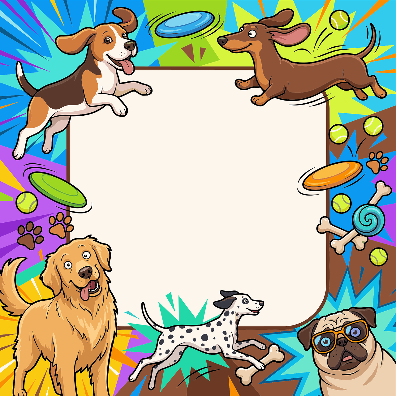 Comic-Hund, Hunderahmen