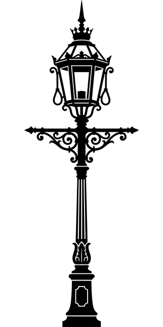 Free lamp wrought iron casting vector