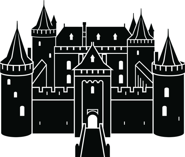 Free castle fortress medieval illustration