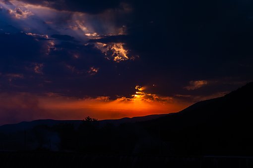 Sonnenuntergang, Ländlich, Landschaft