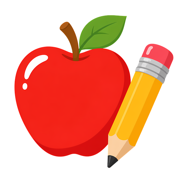 Free apple pencil school supplies illustration