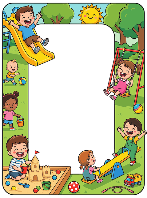 Free playground cartoon children vector